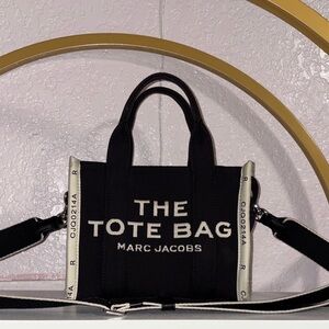 Marc Jacobs Black and Cream Tote Bag Jacquard
